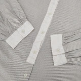 休日と詩 portom23018 アリッサムロングシャツ ストライプ 長袖シャツ オフホワイト ブラック レディース 休日と詩【中古】5-1109M∞