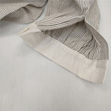 休日と詩 portom23018 アリッサムロングシャツ ストライプ 長袖シャツ オフホワイト ブラック レディース 休日と詩【中古】5-1109M∞