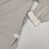 休日と詩 portom23018 アリッサムロングシャツ ストライプ 長袖シャツ オフホワイト ブラック レディース 休日と詩【中古】5-1109M∞