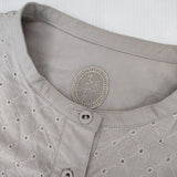 雨のリュウグウ portom22165 雨やすみ オオカミとフクロウ コットン ブラウス シャツ グレージュ レディース 雨のリュウグウ【中古】5-1109M∞