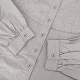 雨のリュウグウ portom22165 雨やすみ オオカミとフクロウ コットン ブラウス シャツ グレージュ レディース 雨のリュウグウ【中古】5-1109M∞