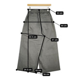 オローネ portom21110 コットン ワイド イージー パンツ グレー レディース オローネ【中古】5-1109G∞