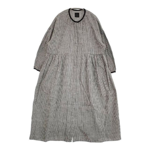 オオカミとフクロウ portom21140 フクロウとキンモクセイのシーソー ギンガムチェック ワンピース ブラック ホワイト レディース オオカミとフクロウ【中古】5-1109M∞