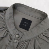 オオカミとフクロウ portom21114 フクロウとあかね歌のハッチ コットンドレス ワンピース グレー レディース オオカミとフクロウ【中古】5-1109M∞