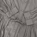 オオカミとフクロウ portom21114 フクロウとあかね歌のハッチ コットンドレス ワンピース グレー レディース オオカミとフクロウ【中古】5-1109M∞