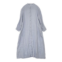 fog linen work リトアニア製 リネン シャツワンピ ワンピース ライトブルー レディース フォグリネンワーク【中古】5-0824M∞