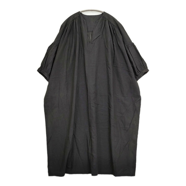 evam eva cotton lawn one-piece 定価28600円 E211T167 M スキッパー ギャザー ワンピース ブラック レディース エヴァムエヴァ【中古】5-0725M♪