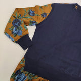 ANTIPAST 花柄 ニット ドッキング 定価48000円 FC389 サイズ1 ワンピース ブラウン ネイビー レディース アンティパスト【中古】5-1103T♪