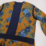 ANTIPAST 花柄 ニット ドッキング 定価48000円 FC389 サイズ1 ワンピース ブラウン ネイビー レディース アンティパスト【中古】5-1103T♪