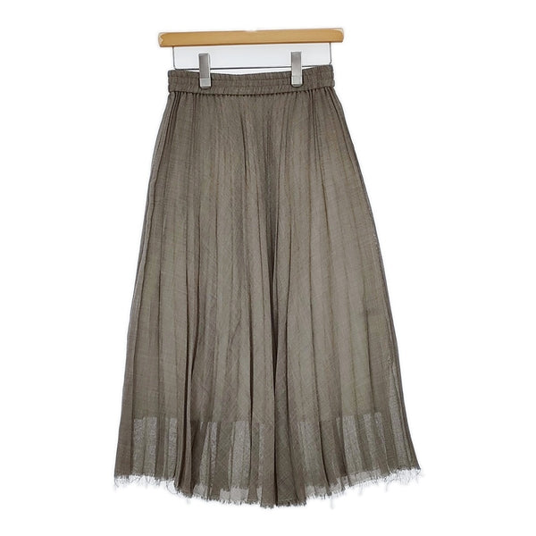 martinique ウールボイルプリーツスカート 定価27000円 ロングスカート グレー レディース マルティニーク【中古】5-0915T∞