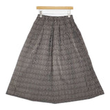 Lulu 日本製 インドコットン 総柄 ロングスカート ブラック ホワイト レディース ルル【中古】5-1109M∞