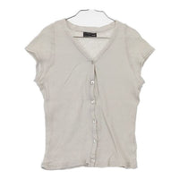 mina perhonen ミナ時代 gs8109 cut&sew sand ノースリーブ カーディガン ライトグレー レディース ミナペルホネン【中古】5-0824M∞