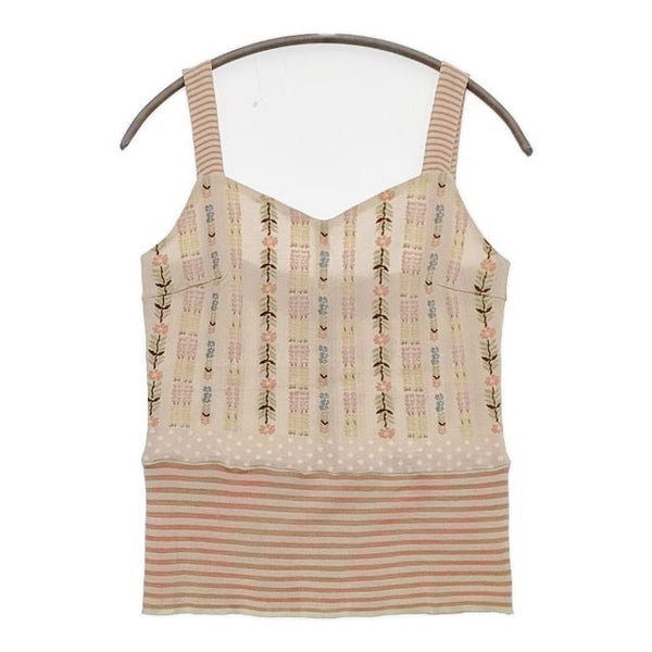 ANTIPAST お花 ニット ノースリーブトップス キャミソール ベージュ レディース アンティパスト【中古】5-1109M∞