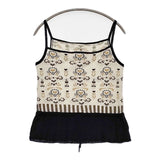 ANTIPAST ハート ニット ノースリーブトップス キャミソール ベージュ ブラック レディース アンティパスト【中古】5-1109M∞