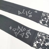 ANTIPAST レース ディズニー ふしぎの国のアリス リボン ストール ブラック レディース アンティパスト【中古】5-0913G◎