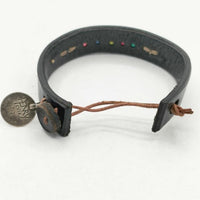 HENRY CUIR ビーズ レザー ブレスレット ブラック レディース アンリークイール【中古】5-0910G∞