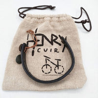 HENRY CUIR ビーズ レザー ブレスレット ブラック レディース アンリークイール【中古】5-0910G∞
