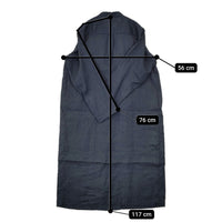 fog linen work リトアニア製リネン コートワンピース 長袖 ギャザー ワンピース ネイビー レディース フォグリネンワーク【中古】5-0812M△