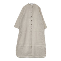 fog linen work リトアニア製リネン シャツワンピース 長袖 ワンピース ベージュ レディース フォグリネンワーク【中古】5-0812M△