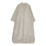 fog linen work リトアニア製リネン シャツワンピース 長袖 ワンピース ベージュ レディース フォグリネンワーク【中古】5-0812M△