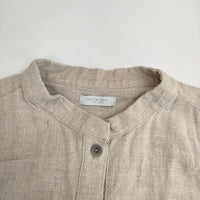 fog linen work リトアニア製リネン シャツワンピース 長袖 ワンピース ベージュ レディース フォグリネンワーク【中古】5-0812M△