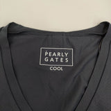 PEARLY GATES Vネックシャツ 吸水速乾・UVカット 冷感 ゴルフインナー サイズ4 カットソー ネイビー レディース パーリーゲイツ【中古】5-0718M♪