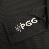 PGG ピージージー モックネックシャツ 吸水速乾・UVカット ゴルフインナー 長袖Ｔシャツ カットソー ロンＴ ブラック メンズ【中古】5-0718M♪