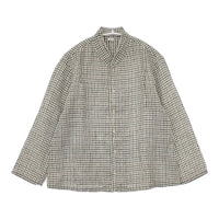 45R/45rpm 50430311 未使用品 インドリネンの四角ブラウス 定価44000円 長袖シャツ チェック柄 ベージュ マルチカラー レディース フォーティーファイブアールピーエム【中古】5-0812M△