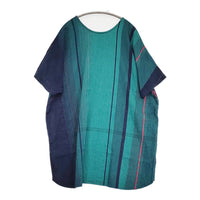 tamaki niime suton-T HALF ストンT ハーフ フレンチスリーブ チュニック ネイビー グリーン レディース 玉木新雌/タマキニイメ【中古】5-0725S♪