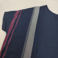 tamaki niime suton-T HALF ストンT ハーフ フレンチスリーブ チュニック ネイビー グリーン レディース 玉木新雌/タマキニイメ【中古】5-0725S♪