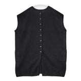 STAMP AND DIARY ラムズウール2WAYロングベスト 定価18700円 ノースリーブニット ベスト ブラック レディース スタンプ アンド ダイアリー【中古】5-0915T∞