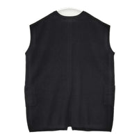STAMP AND DIARY ラムズウール2WAYロングベスト 定価18700円 ノースリーブニット ベスト ブラック レディース スタンプ アンド ダイアリー【中古】5-0915T∞