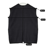 STAMP AND DIARY ラムズウール2WAYロングベスト 定価18700円 ノースリーブニット ベスト ブラック レディース スタンプ アンド ダイアリー【中古】5-0915T∞