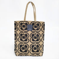 mina perhonen 新品 aca9047 blumen toast bag 刺繍 定価9900円 トートバッグ ベージュ ブラック レディース ミナペルホネン【中古】5-0718T♪