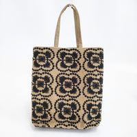 mina perhonen 新品 aca9047 blumen toast bag 刺繍 定価9900円 トートバッグ ベージュ ブラック レディース ミナペルホネン【中古】5-0718T♪