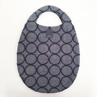 mina perhonen 新品 zs9011 tambourine エッグバッグ 定価12100円 刺繍 トートバッグ ネイビー レディース ミナペルホネン【中古】5-0718G♪
