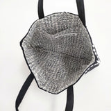 mina perhonen 新品 tambourine レッスンバッグ 定価8800円 刺繍 aaa7094p トートバッグ 濃紺 ネイビー レディース ミナペルホネン【中古】5-1029G∞