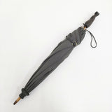 イイダ傘店 日傘 43cm 獣地 KIYATA 定価36720円 黒猫 木彫り 傘 チャコールグレー レディース イイダ傘店【中古】5-0718G♪