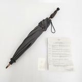 イイダ傘店 日傘 43cm 獣地 KIYATA 定価36720円 黒猫 木彫り 傘 チャコールグレー レディース イイダ傘店【中古】5-0718G♪