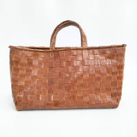 HENRY CUIR Margarita マルガリータ レザー メッシュ トートバッグ ブラウン レディース アンリークイール【中古】5-0718G♪