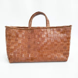 HENRY CUIR Margarita マルガリータ レザー メッシュ トートバッグ ブラウン レディース アンリークイール【中古】5-0718G♪