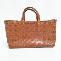 HENRY CUIR Margarita マルガリータ レザー メッシュ トートバッグ ブラウン レディース アンリークイール【中古】5-0718G♪