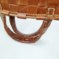 HENRY CUIR Margarita マルガリータ レザー メッシュ トートバッグ ブラウン レディース アンリークイール【中古】5-0718G♪