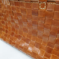 HENRY CUIR Margarita マルガリータ レザー メッシュ トートバッグ ブラウン レディース アンリークイール【中古】5-0718G♪