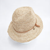 IL BISONTE ストローハット チャーム付き 帽子 ハット ベージュ レディース イルビゾンテ【中古】5-0808M◎