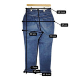 45R/45rpm ライ麦ストレッチの桃比女 デニムパンツ 定価37400円 デニムパンツ ブルー レディース フォーティーファイブアールピーエム【中古】5-1214G∞