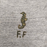 45R/45rpm 海ものがたりの刺繍45星Tシャツ タツノオトシゴ 定価13200円 グレー レディース フォーティーファイブアールピーエム【中古】5-0725S♪