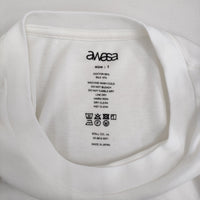 awasa アワサ COTTON SILK 2P T-SHIRT コットンシルク サイズ1 半袖Ｔシャツ カットソー ホワイト レディース【中古】5-0718S♪