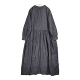 nest Robe 01233-1427 コットンリネンダンガリーギャザー ワンピース 23AW ネイビー レディース ネストローブ【中古】5-1214M∞