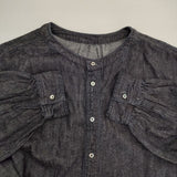 nest Robe 01233-1427 コットンリネンダンガリーギャザー ワンピース 23AW ネイビー レディース ネストローブ【中古】5-1214M∞